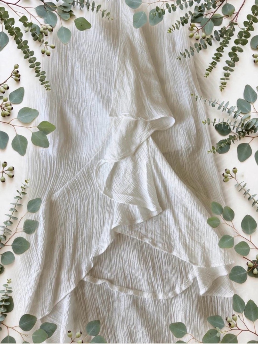 White Ruffle Wrap Skirt